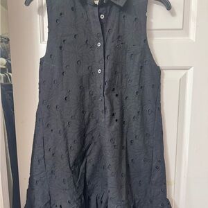 Tuckernuck Black Eyelet Button-Front Dress